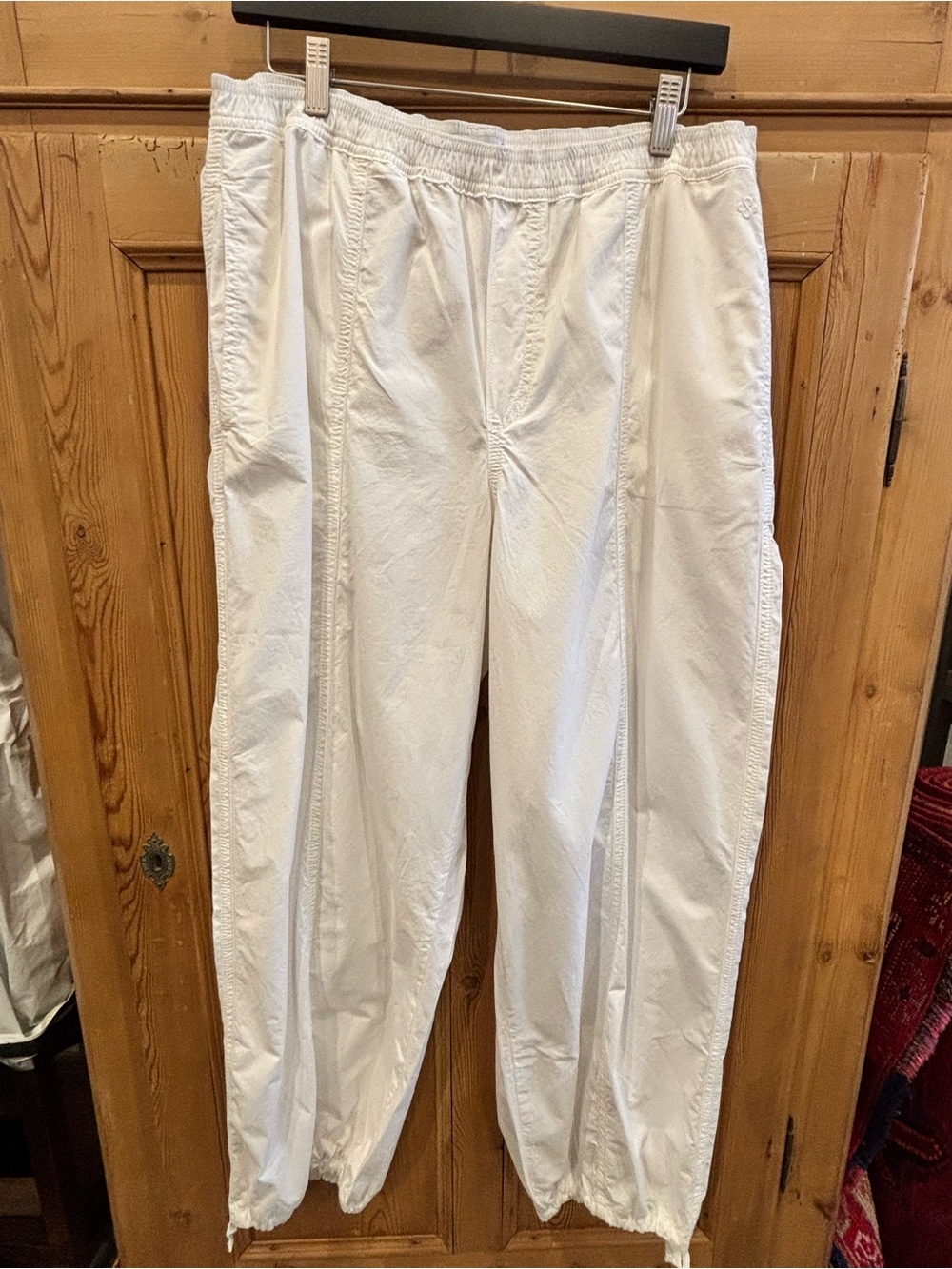 Women's White Drawstring Casual Trousers